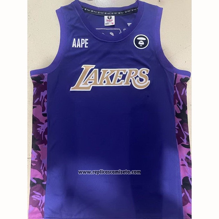 Camiseta Los Angeles Lakers x AAPE Violeta